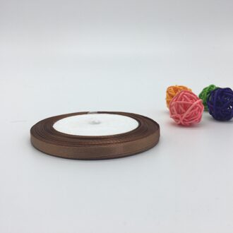 6mm 10mm 15mm 20mm 25mm 38mm 50mm (1 Roll 25yds) bruin Zijde Satijnen Lint Bruiloft Decoratie Uitnodigingskaart Verpakking