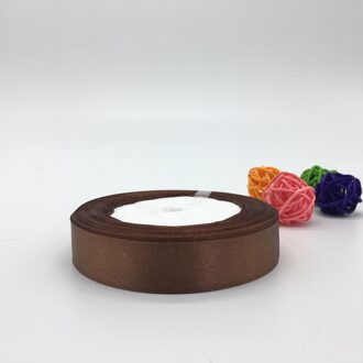 6mm 10mm 15mm 20mm 25mm 38mm 50mm (1 Roll 25yds) bruin Zijde Satijnen Lint Bruiloft Decoratie Uitnodigingskaart Verpakking