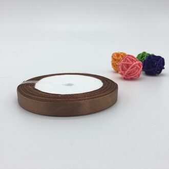 6mm 10mm 15mm 20mm 25mm 38mm 50mm (1 Roll 25yds) bruin Zijde Satijnen Lint Bruiloft Decoratie Uitnodigingskaart Verpakking