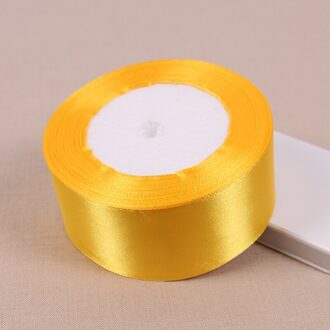 6mm 10mm 15mm 20mm 25mm 40mm 50mm Goudgeel Zijde Satijn Linten Kerst bruiloft Decoratie Cadeau Inpakken DIY Linten