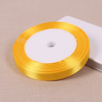 6mm 10mm 15mm 20mm 25mm 40mm 50mm Goudgeel Zijde Satijn Linten Kerst bruiloft Decoratie Cadeau Inpakken DIY Linten