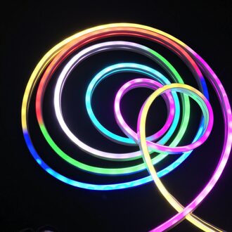 6mm * 12 m/3 m DC5V SK6812-3535 adresseerbare led neon flexibele pixel licht, RGB full color; 60 leds/m; IP65; platte oppervlak/side emitting