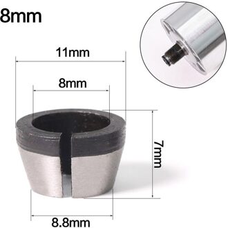 6Mm 6.35Mm 8Mm Spantang Adapter Graveren Trimmen Machine Elektrische Router Hoge Precisie NO3 8MM