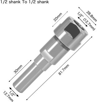 6Mm 8Mm 12Mm 1/4 "1/2" Schacht Router Bit Verlengstuk Collet Graveren Cnc Machine Extension frees Houtbewerking Tool 12.7mm to 12.7mm