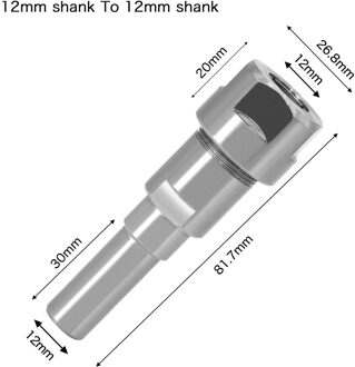 6Mm 8Mm 12Mm 1/4 "1/2" Schacht Router Bit Verlengstuk Collet Graveren Cnc Machine Extension frees Houtbewerking Tool 12mm to 12mm