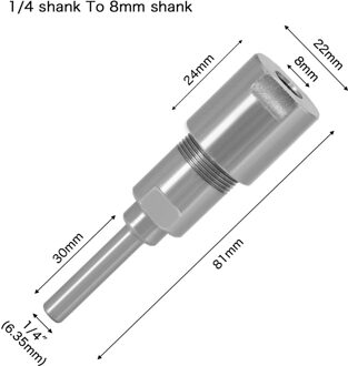 6Mm 8Mm 12Mm 1/4 "1/2" Schacht Router Bit Verlengstuk Collet Graveren Cnc Machine Extension frees Houtbewerking Tool 6.35mm to 8mm