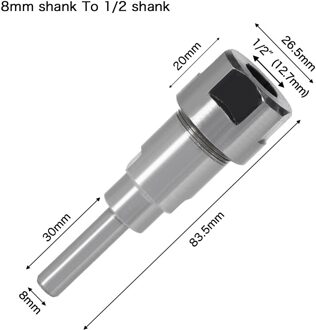6Mm 8Mm 12Mm 1/4 "1/2" Schacht Router Bit Verlengstuk Collet Graveren Cnc Machine Extension frees Houtbewerking Tool 8mm to 12.7mm