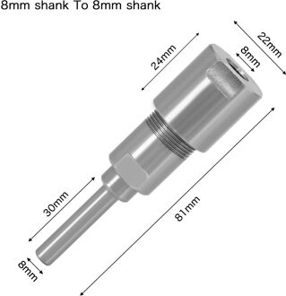 6Mm 8Mm 12Mm 1/4 "1/2" Schacht Router Bit Verlengstuk Collet Graveren Cnc Machine Extension frees Houtbewerking Tool 8mm to 8mm