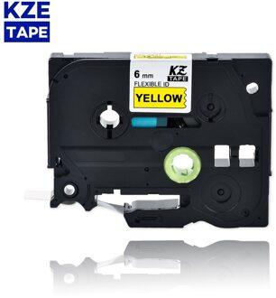 6Mm Brother Flexibele Kabel Label Tapes Tze-FX211 Multicolor Gelamineerd Label Tze Tape Voor P-Touch Labelprinters Flexibele label zwart on geel