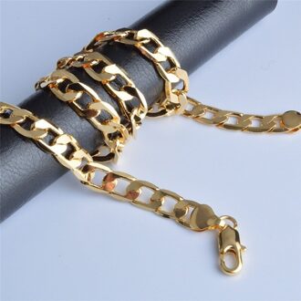 6Mm Cubaanse Link Chain Gouden Ketting Mannen Armband 20/45/50/55/60/65/70/75Cm Curb Chain Hip Hop Ketting Voor Mannen Sieraden Kolye4 45cm 18duim
