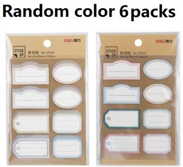 6Packs X 5 Vellen Student Naam Sticker Kleuterschool kinderen Cup Sticker Textbook Label Sticker Office Map Sticker 25940 25940 6packs