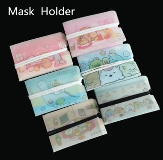 6pc 2020 new face mask holder cover bags protective case protection plastic sheet washable mask holder bag