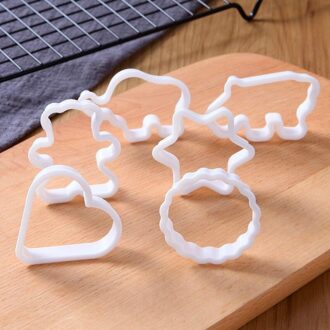 6Pc Plastic Cookie Suiker Ambachten Mold Cartoon Dier Cake Moulds Ananas Cake Keuken Bakvorm 6stk