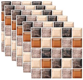 6Pc Tegel Stickers Marmeren 3D Simulatie Tegel Stickers Home Decoratie Waterdichte Badkamer Muurstickers Наклейки На Плитку