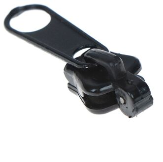 6Pc Universele Plastic Fix Rits Vervanging Zip Slider Tanden Ritsen Rits Hoofd Reparatie Kit Rits Sliders zwart