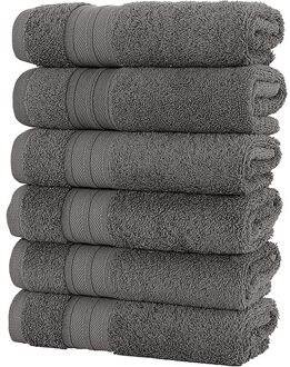 6Pc Zachte Absorberende En Dikke Katoenen Handdoeken Zacht En Absorberend Handdoeken Badkamer Handdoeken Comfortabele Strand Handdoeken grijs