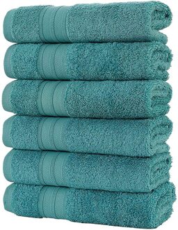 6Pc Zachte Absorberende En Dikke Katoenen Handdoeken Zacht En Absorberend Handdoeken Badkamer Handdoeken Comfortabele Strand Handdoeken groen