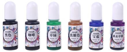 6Pcs 10Ml Epoxyhars Diffusie Pigment Diy Handgemaakte Geurkaars Coloring Kleurstoffen Dye Inkt Sieraden Maken E56C 2