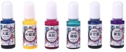 6Pcs 10Ml Epoxyhars Diffusie Pigment Diy Handgemaakte Geurkaars Coloring Kleurstoffen Dye Inkt Sieraden Maken E56C 3
