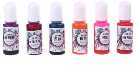 6Pcs 10Ml Epoxyhars Diffusie Pigment Diy Handgemaakte Geurkaars Coloring Kleurstoffen Dye Inkt Sieraden Maken E56C 4