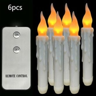 6Pcs 16.51Cm * 2Cm Lange Kaarsen Vlamloze Led Taper Kaarsen Lichten Lange Bar Afstandsbediening Batterij Operated
