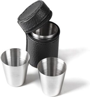 6Pcs 30Ml Rvs Cups Shots Set Mini Praktische Reizen Whisky Wijn Glazen Draagbare Drinkware Set Koffie Mok cup 4stk