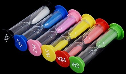 6Pcs 30S/1/2/3//5/10 Minuten Kleurrijke Zandloper Zandloper Zand Klok Timers Zand timer