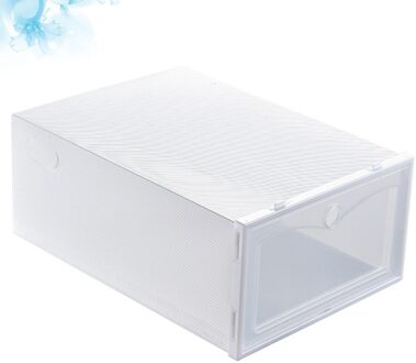 6Pcs 33X23X13Cm Schoenen Case Thicken Schoenen Doos Stijl Schoen Opbergdoos Wit