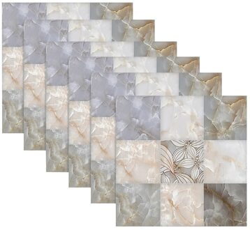 6Pcs 3D Stereo Muurstickers Zelfklevend Behang Simulatie Mozaïek Tegel Stickers Keuken Stickers Waterdichte 20X20cm Sticker