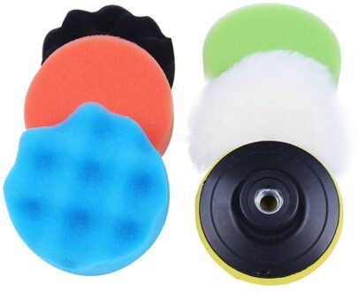 6Pcs 3Inch Spons Polijsten Waxen Buffing Pads Kit Voor Auto Polijstmachine
