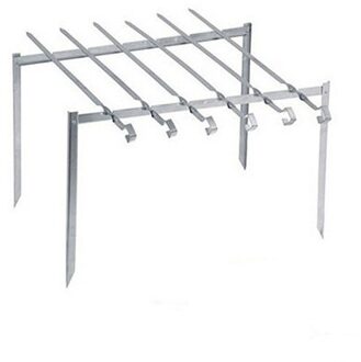 6pcs 45cm 17.7 ''Opvouwbare Rvs BBQ Grillen Rack Met rvs BBQ Spiesjes Picknick Barbecue Koken tool in Bag