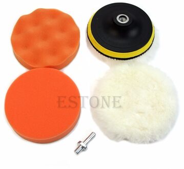 6Pcs 5 ''Auto Polijstmachine Polijsten Polish Buffer Schoon Waxen Pad Set