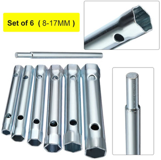 6pcs 8-17mm Motorcycle Spark Plug Sleeve Wrench Set Spanner Socket Handle Tubular Plumber Repair Accessories
