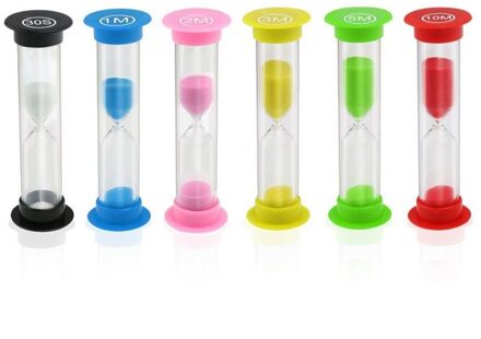 6pcs Accessoires Klok Draagbare Koken Kids Zandloper Gaming Zandloper Oefenen Zand Timer Set Desktop Willekeurige Kleur