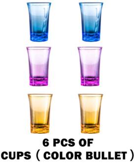 6Pcs Acryl Drinkbeker Transparante Cup Party Giet Artefact Wijn Dispenser Handig Praktische Veilig Water Cup 3kleuren