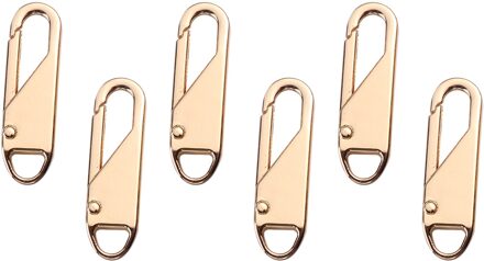 6Pcs Afneembare Rits Pull Tab Vervanging Rugzak Kleding Rits Trekkers gouden