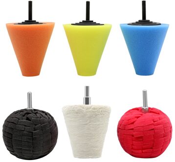 6Pcs Auto Polijsten Spons Duurzaam Wit Katoen Buffing Wheel Auto Velgen Detaillering Waxen Pad Auto Cleaning Onderhoud Tool