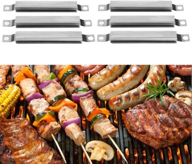 6Pcs Barbecue Grill Crossover Verstelbare Kanaal Buizen Barbecue Rvs Gas Reparatie Deel Kit Bbq Grill Vervanging