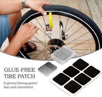 6Pcs Bike Tire Repair Patches Fietsband Zelfklevende Patch Kit Met Schurende Vel En Doos Band Reparatie Set