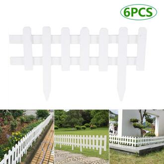 6Pcs Binnenplaats Gazon Hek Tuin Anti-Corrosie Hout Hek Rand Hekwerk Voor Voor Omheind Kleine Bloem Bedden, trottoirs 63x35x2cm