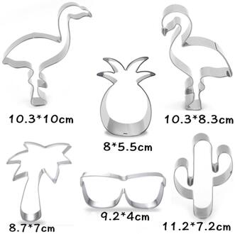 6PCS Biscuit Mold Stainless Steel Bun Cookie Cutting Mold Baking Tools