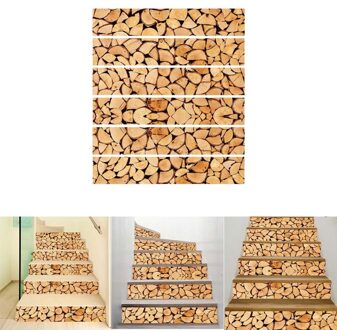 6Pcs Blok Patroon Tegel Vloer Trap Sticker Waterdicht Muurschildering Decals Adhesive Art Behang Decor