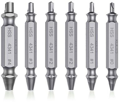 6Pcs Boren Beschadigd Tapeinduithalerset Boor Set Uit Gebroken Schroef, bout Remover Stripped Sloop Gereedschappen
