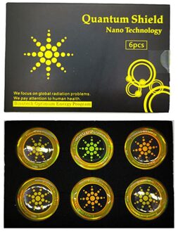 6Pcs/Boxs Ronde Scalaire Quantu M Shield Energie Sticker Met Negatieve Ionen Anti Straling Bescherming Van Emf Fusion telefoon Sticker