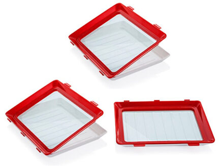 6PCS Clever Lade Voedsel Behoud Lade Plastic Voedsel Opslag Container Set Voedsel Verse Opslag Magnetron Cover 3stk