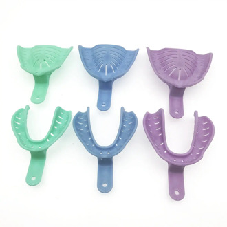 6Pcs Colorful Dental Impression Trays Plastic Materials Teeth Holder