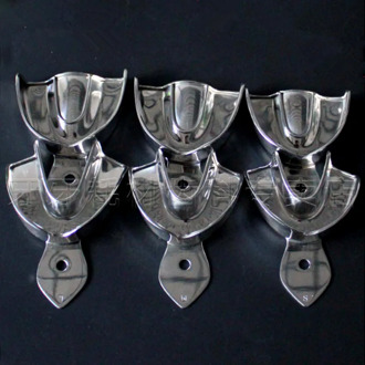6pcs Dental Trays Denture Instruments Stainless steel Impression Tray no hole 3 types