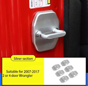 6Pcs Deurslot Beschermende Decoratie Cover Voor Wrangler Accessoires zilver 6 stk