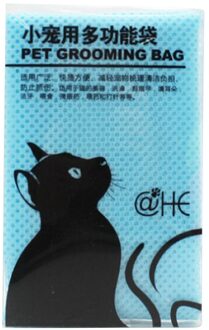 6Pcs Geen Krassen Bite Restraint Kat Levert Mesh Kat Wassen Tas Grooming Kat Terughoudendheid Zak Snijden Nail Douche blauw