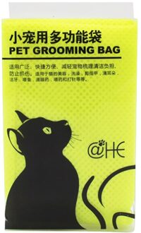 6Pcs Geen Krassen Bite Restraint Kat Levert Mesh Kat Wassen Tas Grooming Kat Terughoudendheid Zak Snijden Nail Douche geel